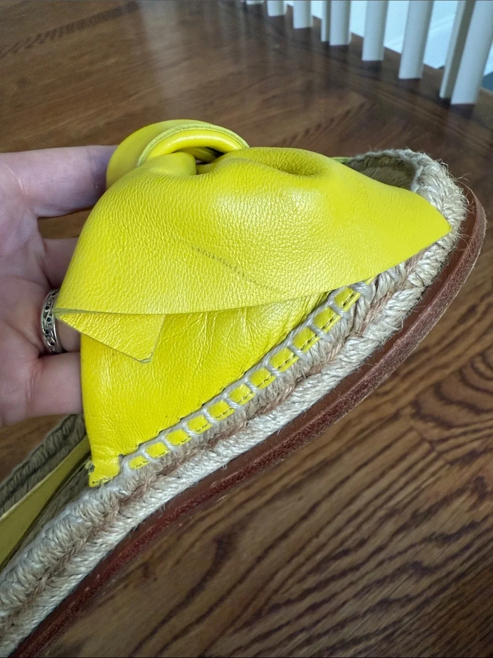 PALOMA BARCELO Xena Cord Bow Espadrilles Flats Leather Mediterranean Summer 36